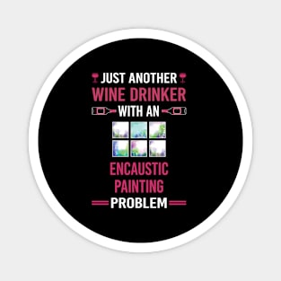 Wine Drinker Encaustic Painting Magnet